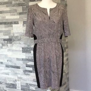 Armani Exchange Black/White striped Dress Size 10